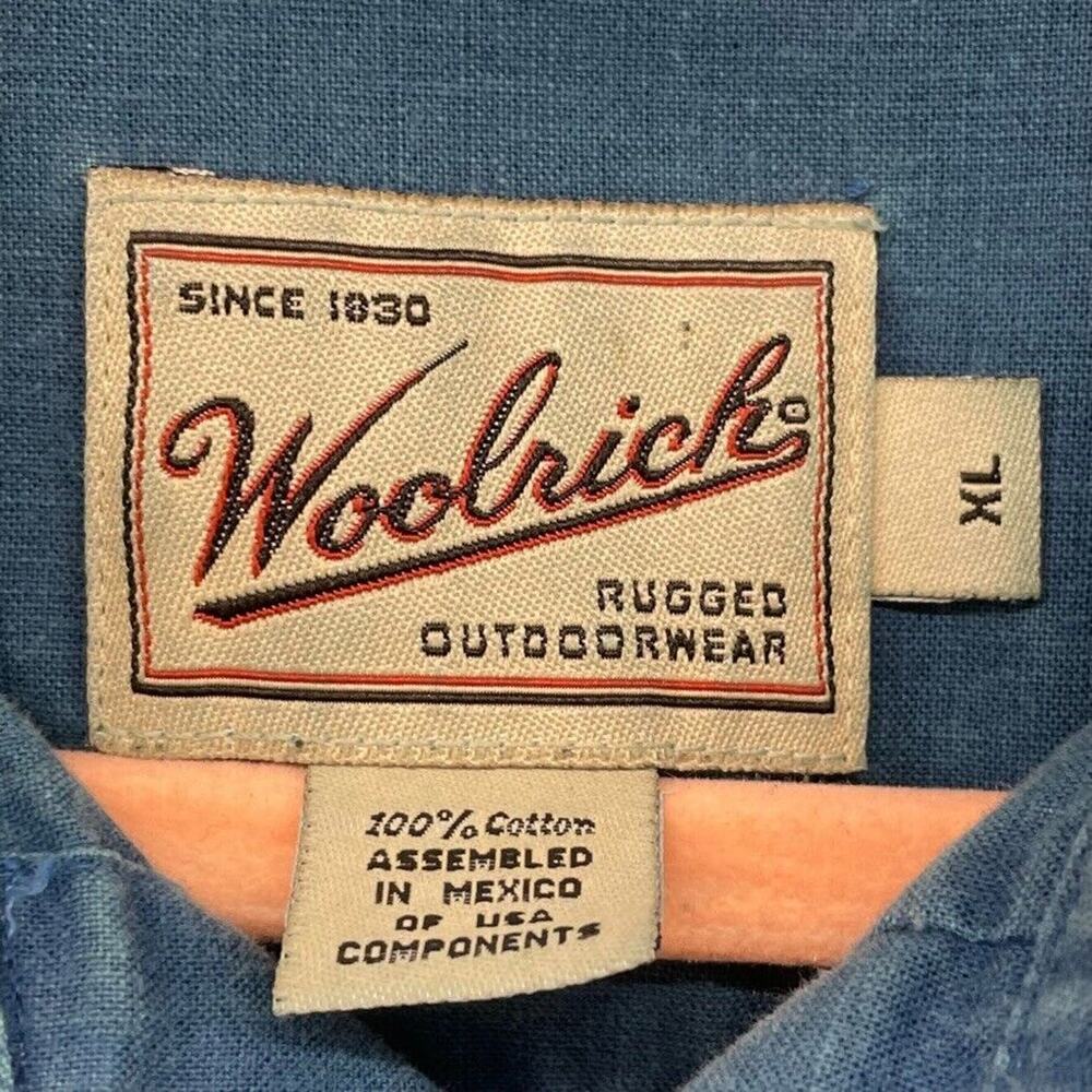 Woolrich Shirt Mens Extra Large Blue Vintage Classiccore Basic Normcore Dadcore - Picture 4 of 10